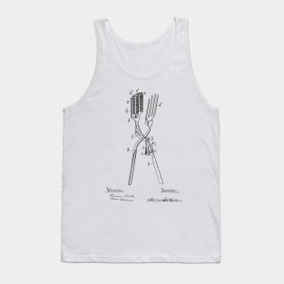 Curling Tongs Vintage Patent Hand Drawing Tank Top